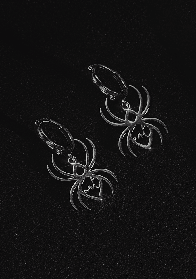 Spider "art" - Ohrringe Silberfarben